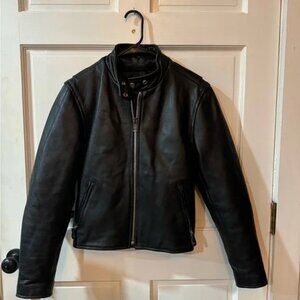 Women’s Black Leather Jacket Hot Leathers size Medium motorcycle jacket